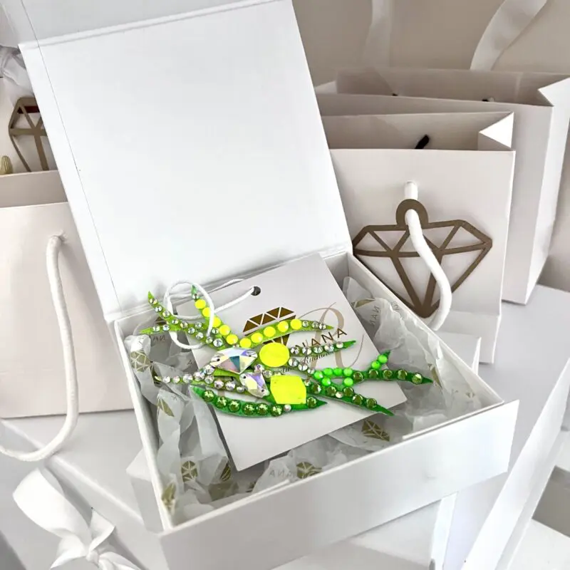 Tocado/Broche de diseño exclusivo“Neón Brillante”