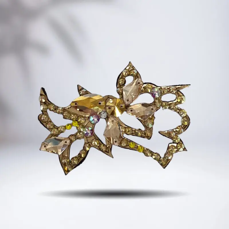 Tocado/broche de diseño Exclusivo Oro y Cristales